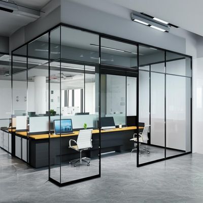 अच्छी कीमत Single Glazed Aluminium Frame Glass Partition Wall with 30-42dB Sound Insulation and Customizable Design for Sturdy Durable Office Use ऑनलाइन