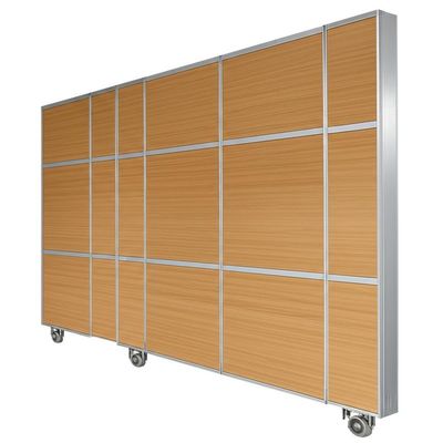 अच्छी कीमत Customized Wooden Acoustic Partition Wall with 56dB Sound Insulation and 304 Stainless Steel Rollers ऑनलाइन